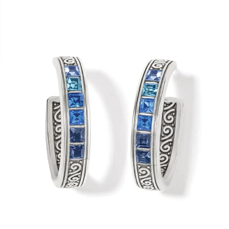 Women's Hoop Earrings In Silver-Light Blue