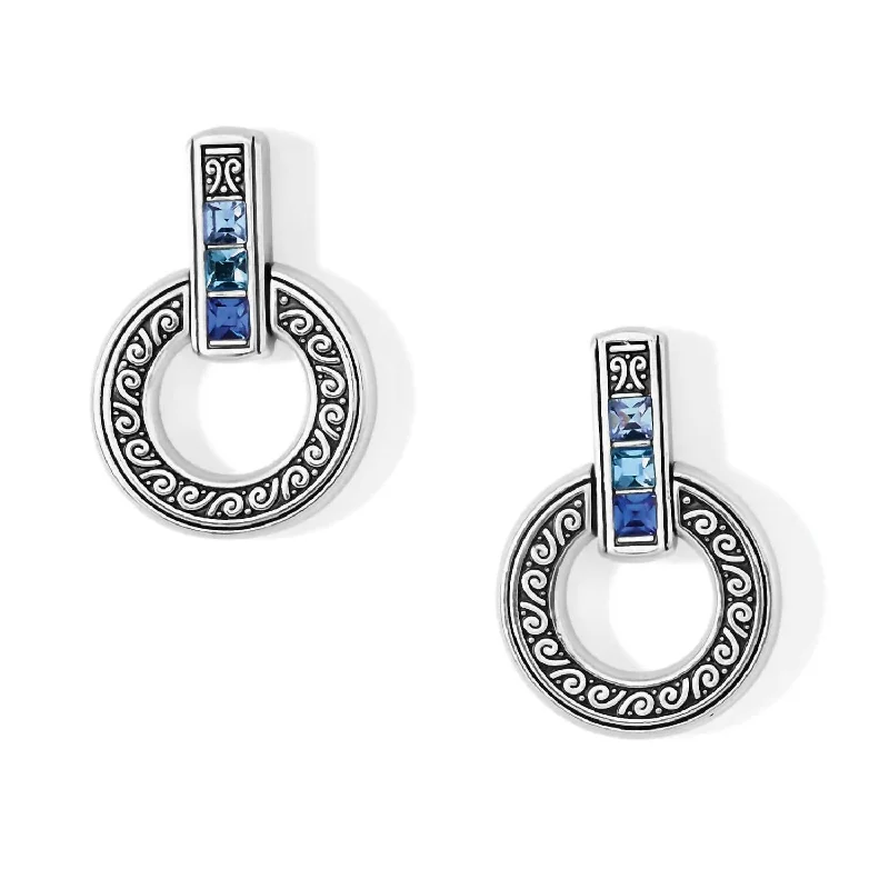 Women's Light Round Earrings In Silver-Blue