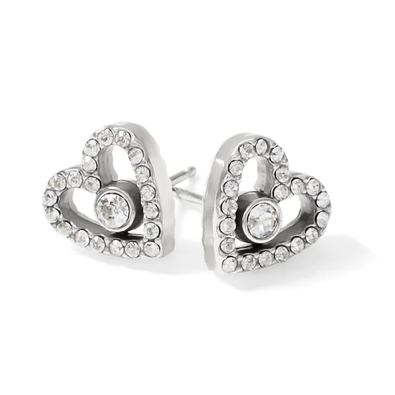 Women's Love Post Earrings In Silver