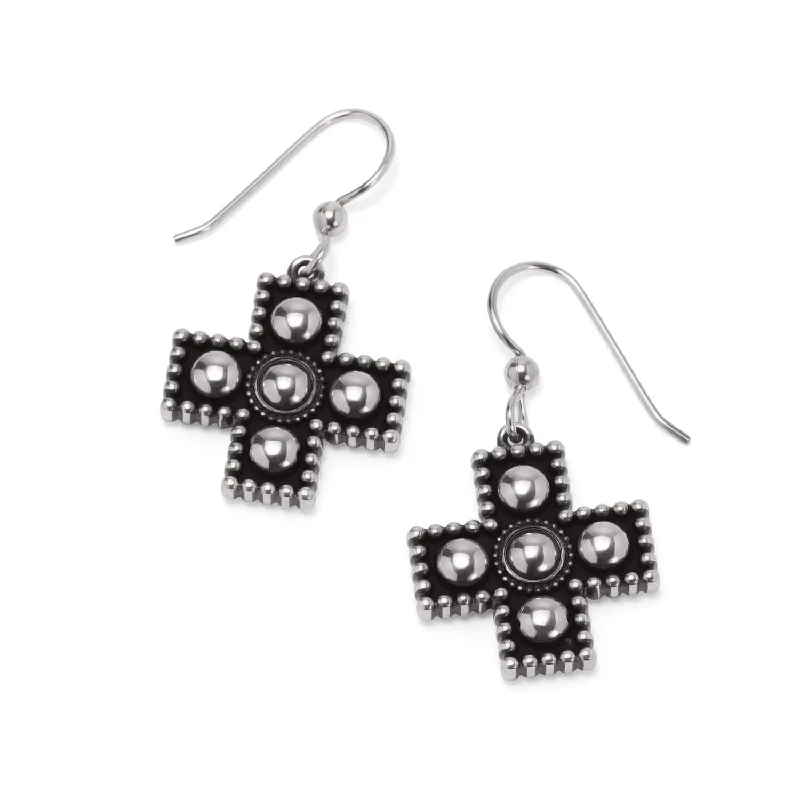 Women's Small Cross Earrings In Silver