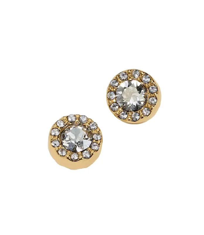 Women's Solitaire Post Earrings In Gold