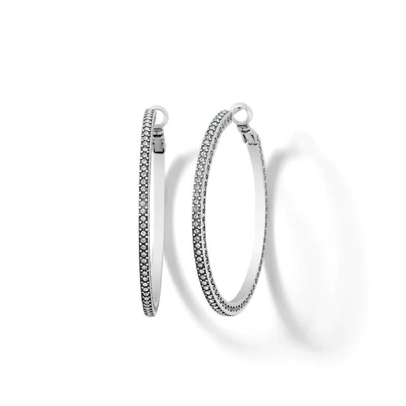 Women's Thin Large Hoop Earrings In Silver