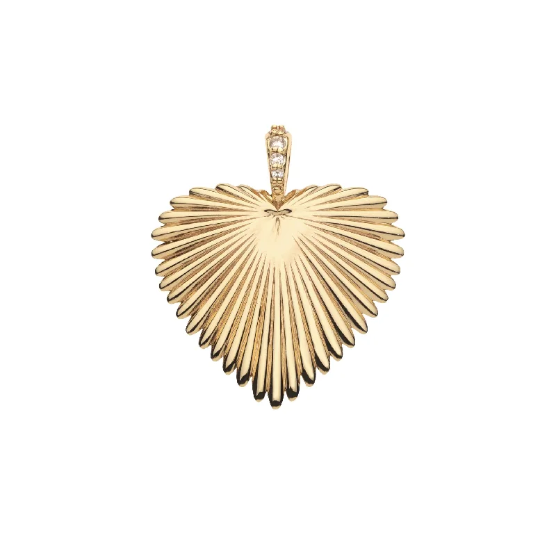 Jane Win LOVE Sun Palm Heart Pendant Necklace