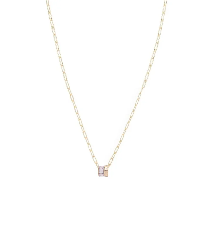 Vivacity & Baguette Diamond : Heart Beat Super Fine Clip Chain Necklace