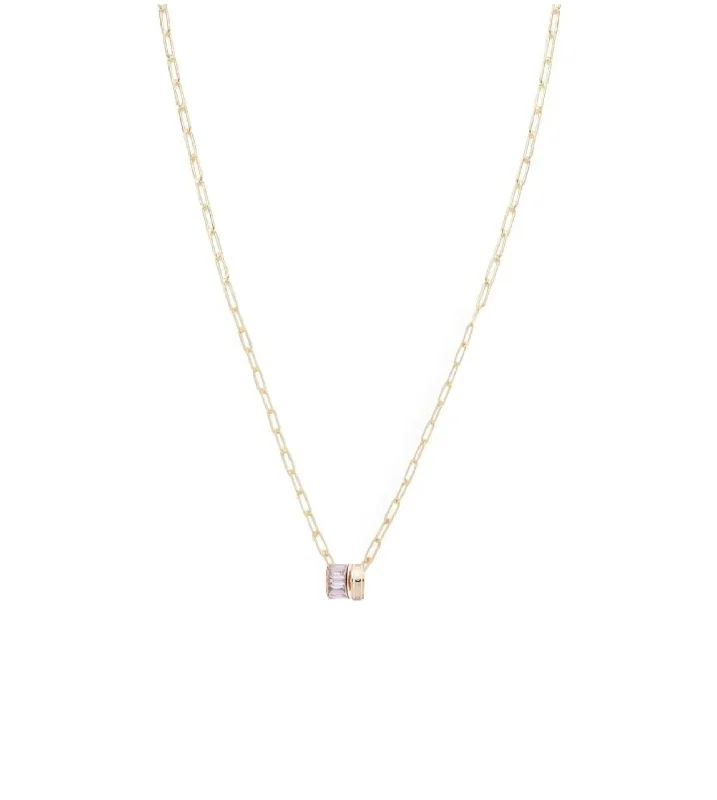 Wholeness & Baguette Diamond : Heart Beat Super Fine Clip Chain Necklace