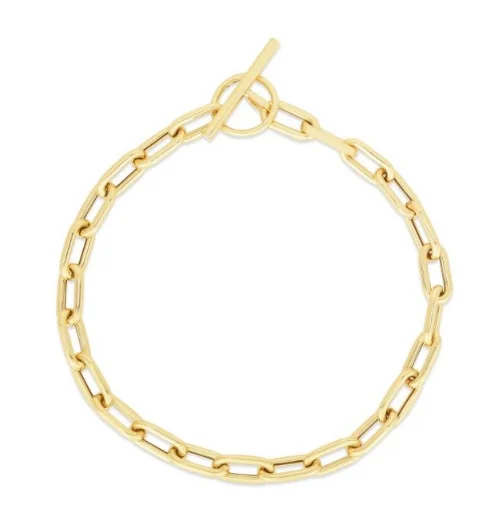 Bremer Jewelry 7.5 inch Paperclip Bracelet in 14K Yellow Gold