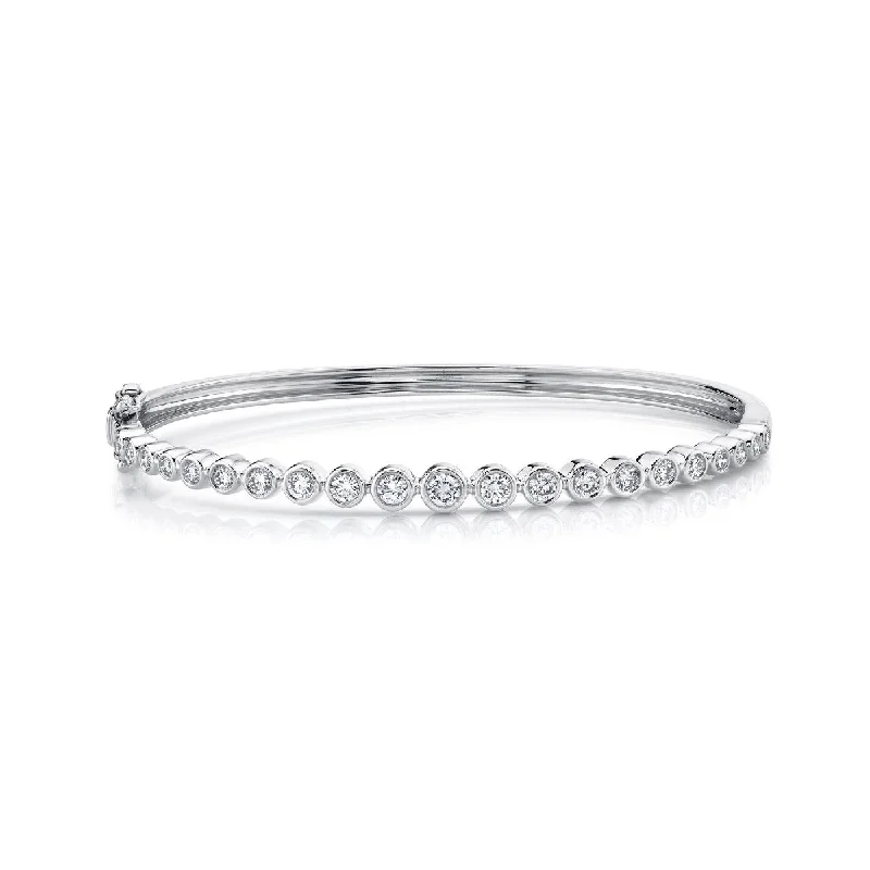 Bangle Diamond Bracelet in 14K White Gold (1.07ctw)