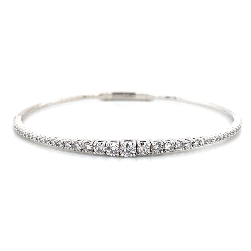 Bremer Jewelry Bangle Diamond Bracelet in 14K White Gold (1.52ctw)