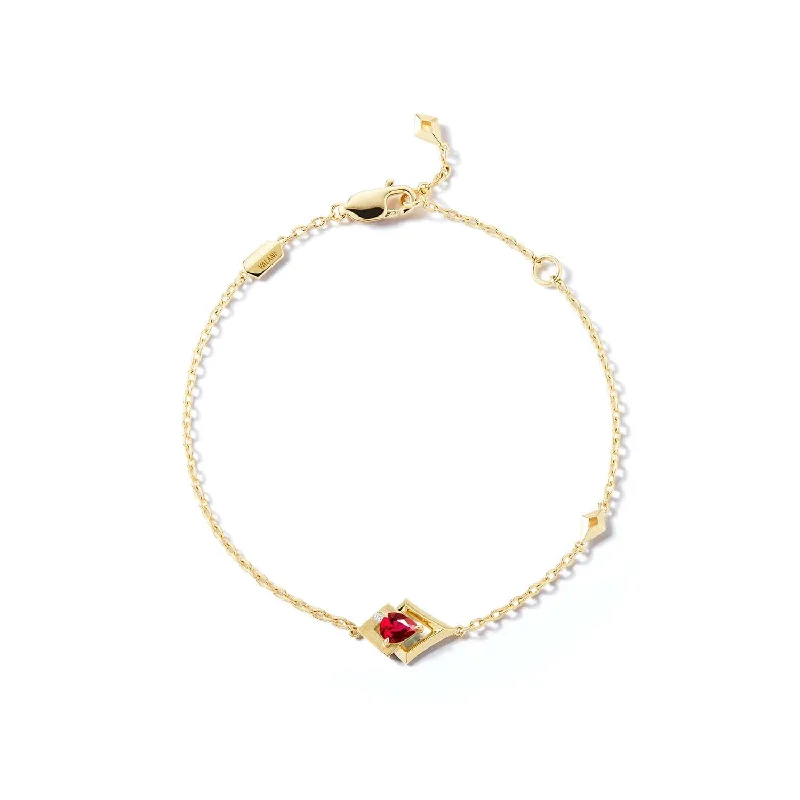 Bremer Jewelry Station Ruby Gemstone Bracelet in 18K Yellow Gold (0.41ctw)