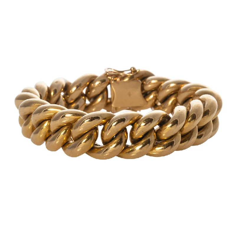 Estate 18K Yellow Gold Curb Link Bracelet