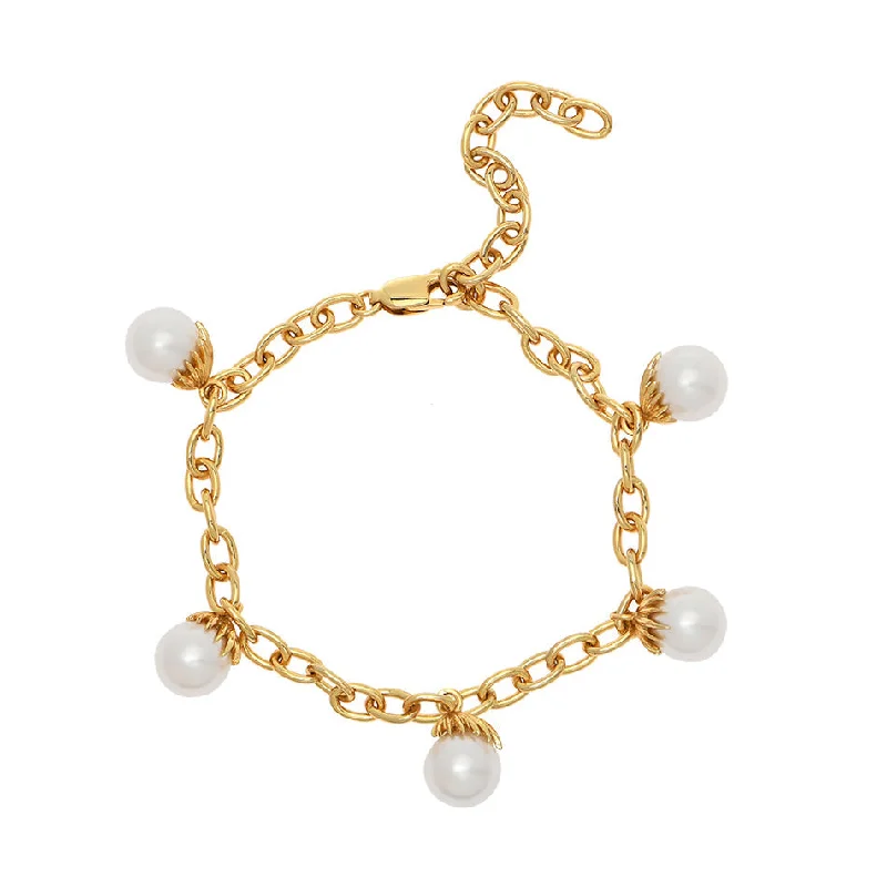 Goldbug Palm Pearl Station Bracelet