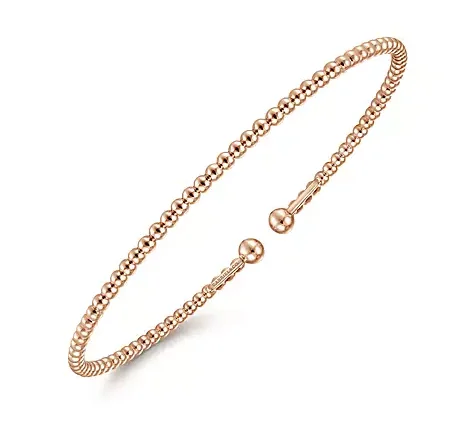 Split 14K Rose Gold Beaded Bujukan Bangle