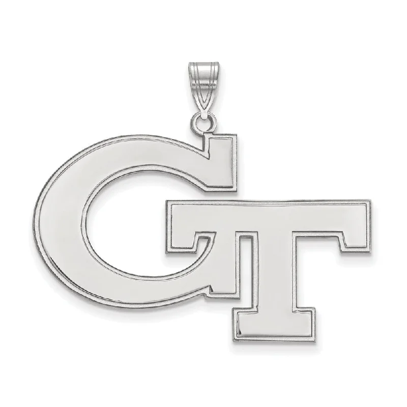 10k White Gold Georgia Technology XL Pendant