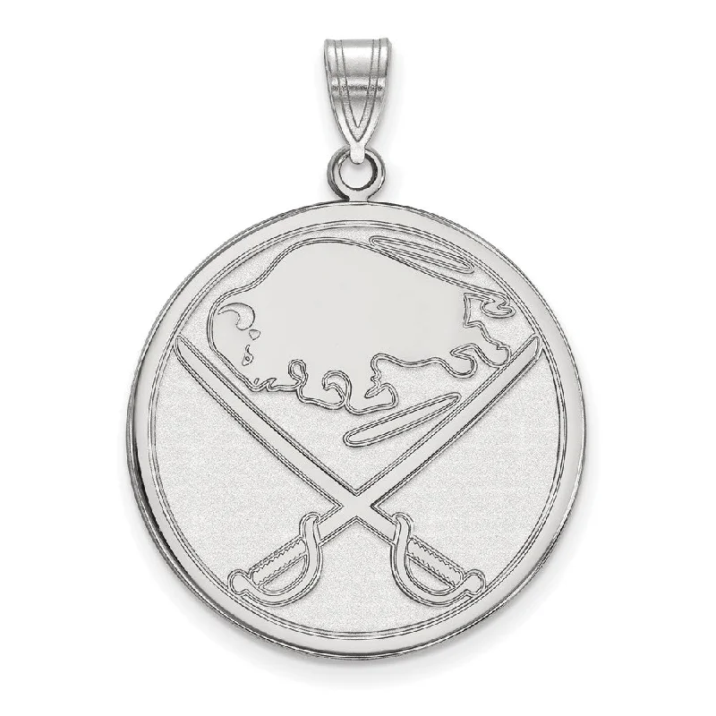 10k White Gold NHL Buffalo Sabres XL Disc Pendant