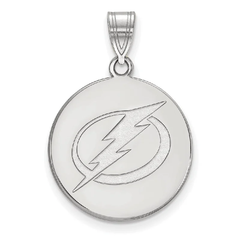 10k White Gold NHL Tampa Bay Lightning Large Disc Pendant