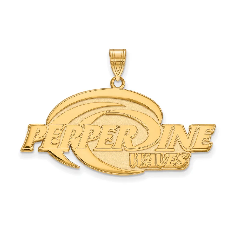 10k Yellow Gold Pepperdine U. Large Logo Pendant