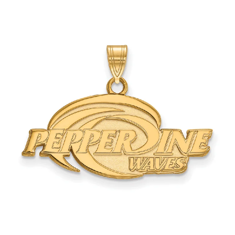 10k Yellow Gold Pepperdine U. Small Logo Pendant