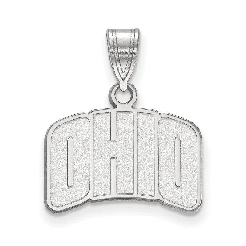 14k White Gold Ohio U. Small Pendant