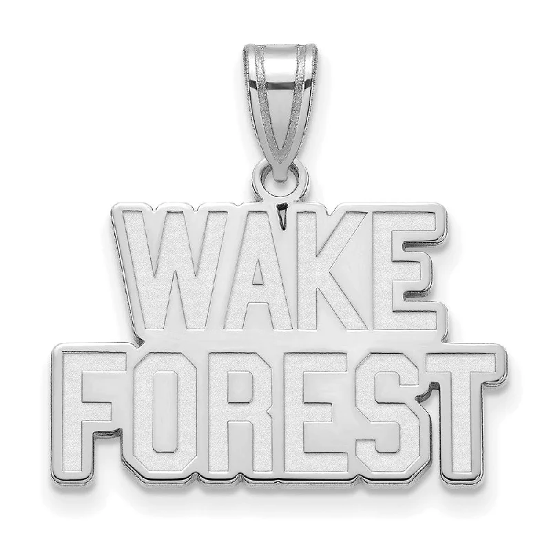 14k White Gold Wake Forest U. Medium Logo Pendant