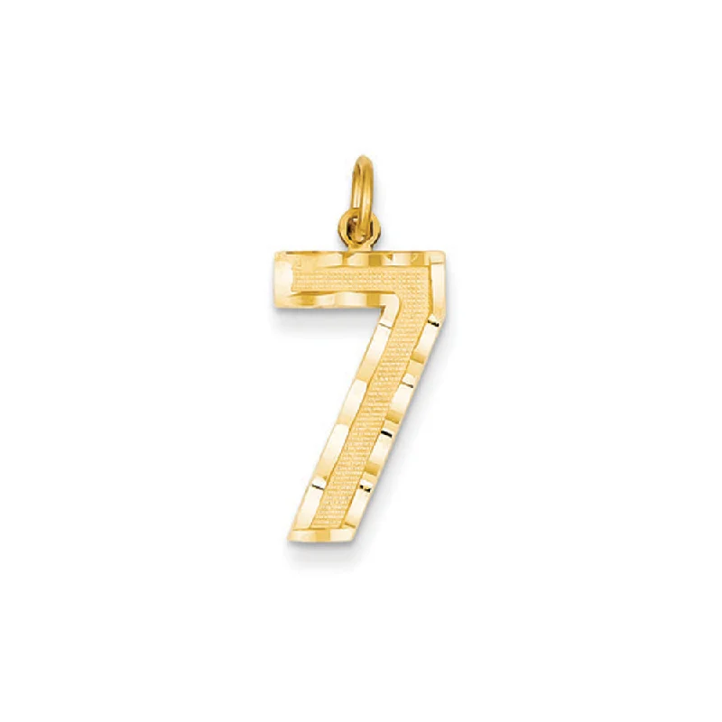 14k Yellow Gold, Varsity Collection, Large D/C Pendant Number 7