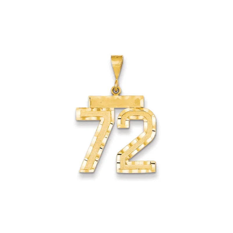 14k Yellow Gold, Varsity Collection, Large D/C Pendant Number 72