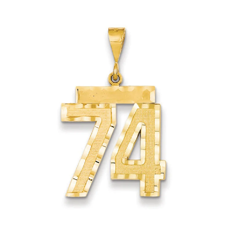 14k Yellow Gold, Varsity Collection, Large D/C Pendant Number 74