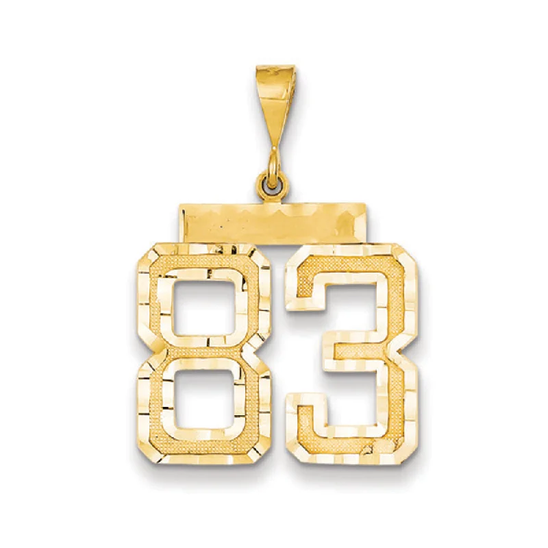 14k Yellow Gold, Varsity Collection, Large D/C Pendant Number 83