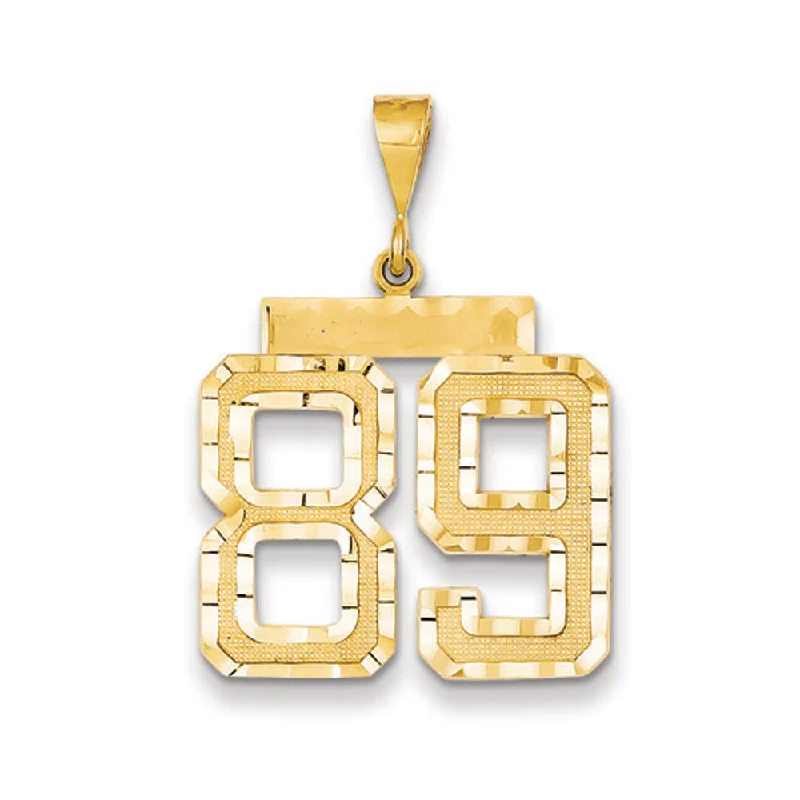 14k Yellow Gold, Varsity Collection, Large D/C Pendant Number 89