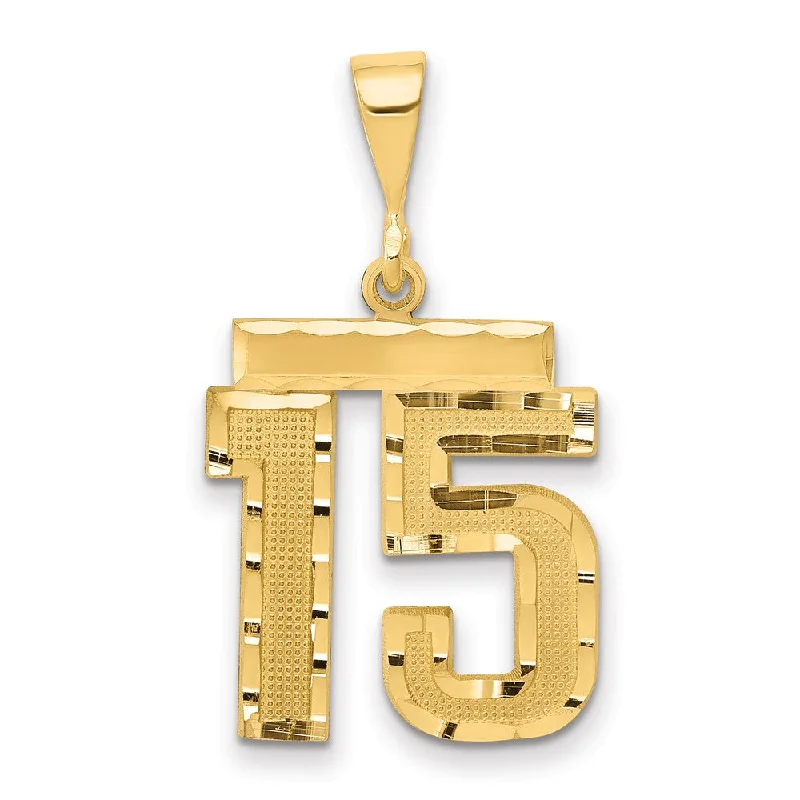 14K Yellow Gold, Varsity Collection, Medium D/C Pendant Number 15