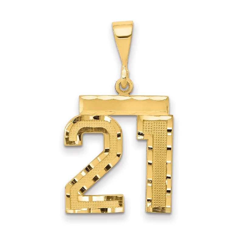 14K Yellow Gold, Varsity Collection, Medium D/C Pendant Number 21