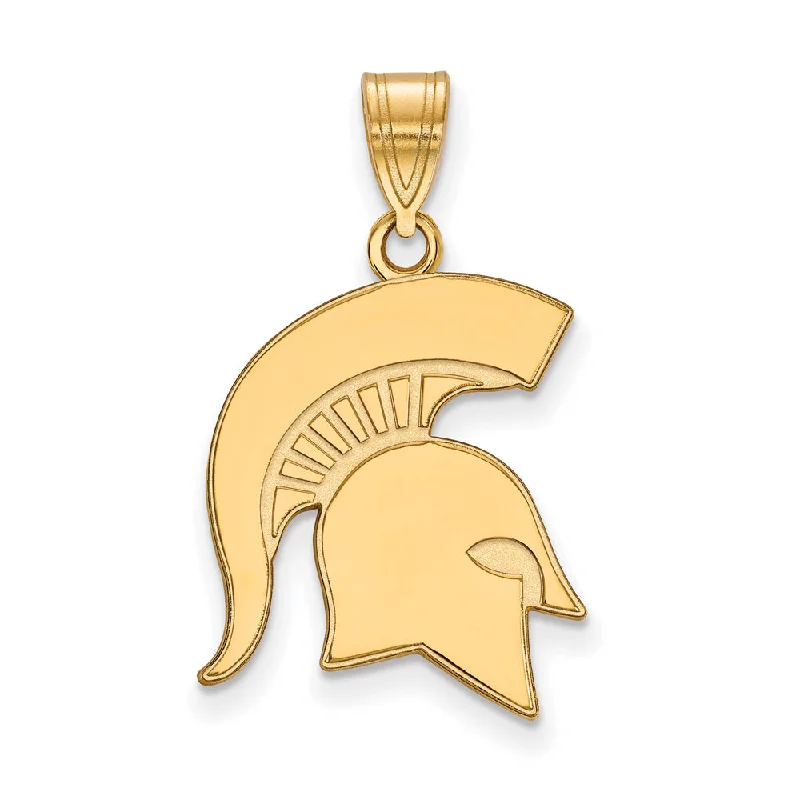 14k Gold Plated Silver Michigan State Large Pendant