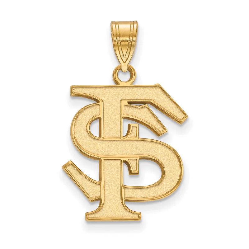 14k Yellow Gold Florida State Large 'FS' Pendant