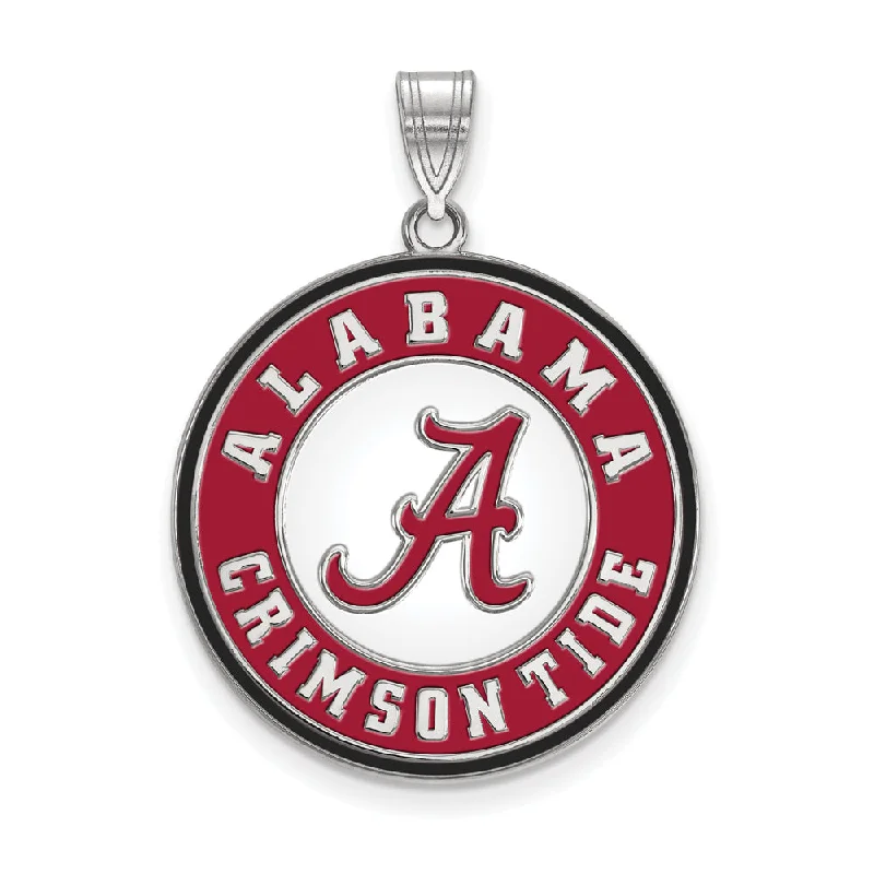 Sterling Silver U. of Alabama XL Enamel Disc Pendant