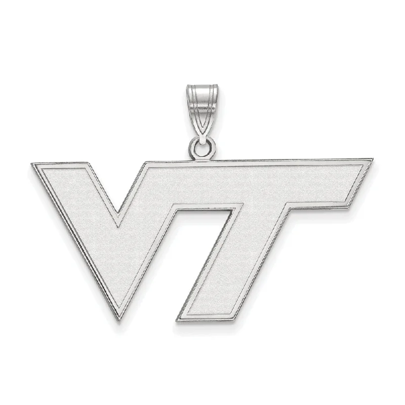 Sterling Silver Virginia Tech Large Logo Pendant