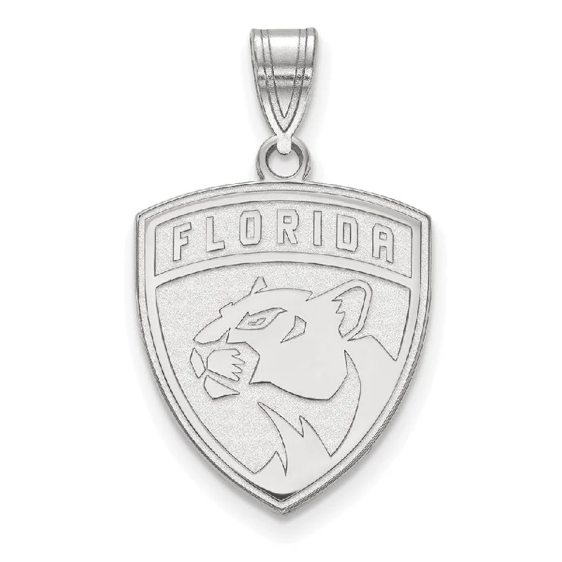 Sterling Silver NHL Florida Panthers Large Pendant