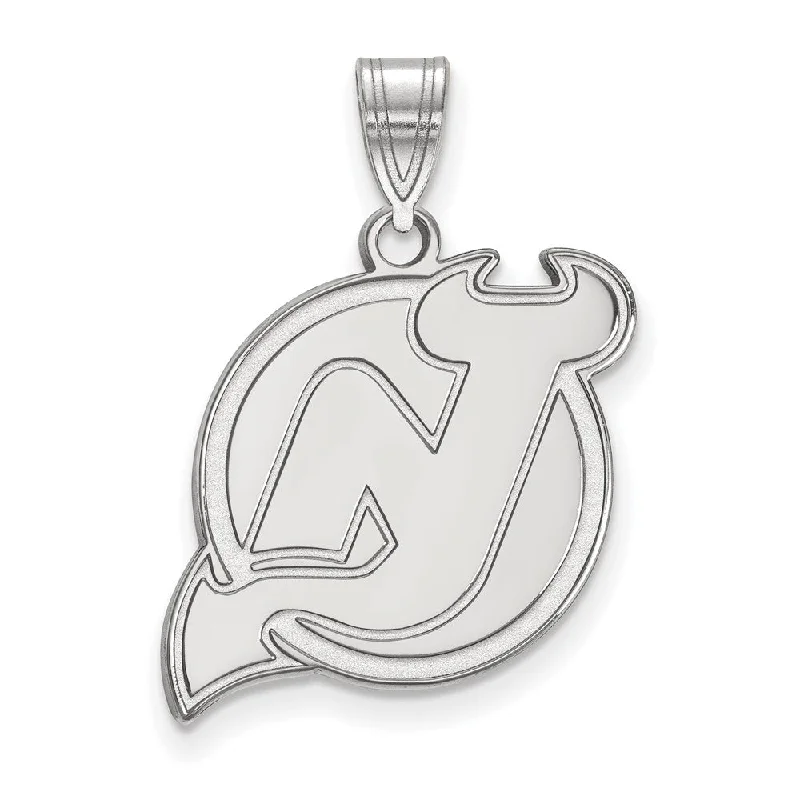 Sterling Silver NHL New Jersey Devils Large Pendant