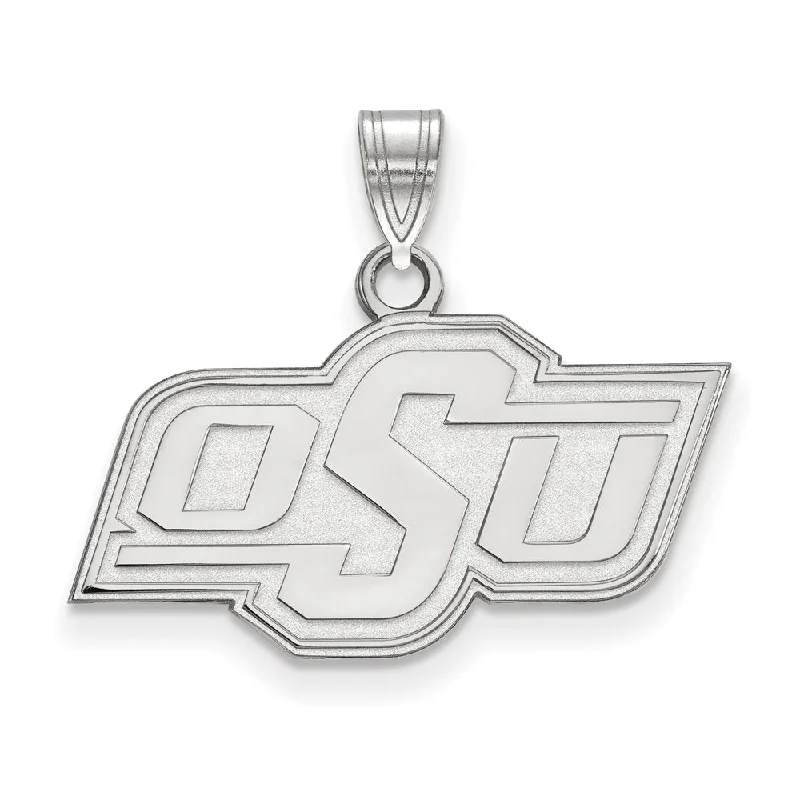 Sterling Silver Oklahoma State Small 'OSU' Pendant