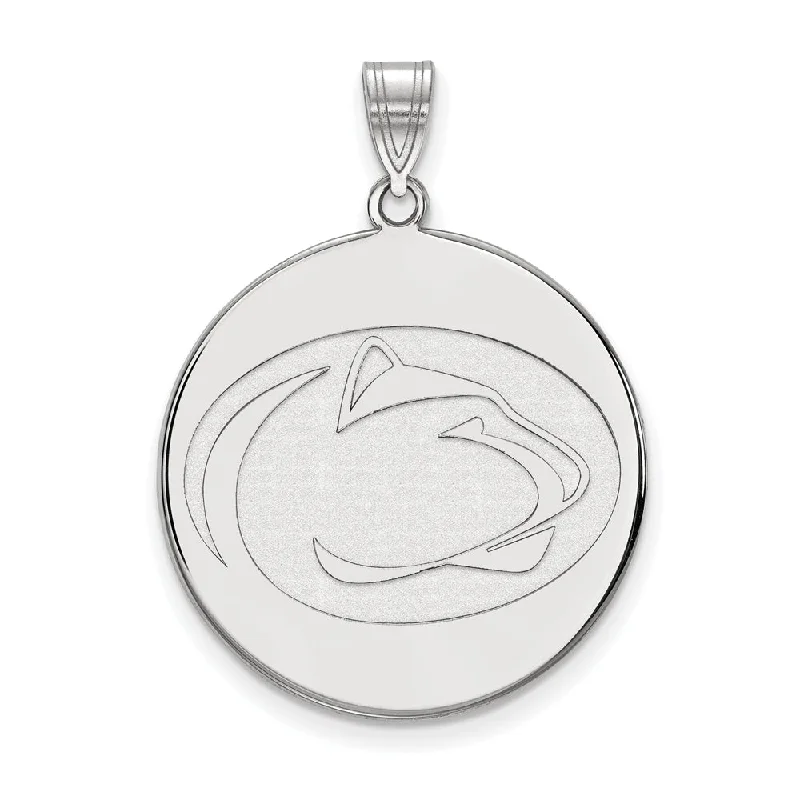 Sterling Silver Penn State XL Logo Disc Pendant