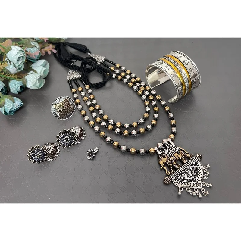 Limited-Stock Jewelry Sale – Shop Before It's Gone Akruti Collection Oxidised Combo Set