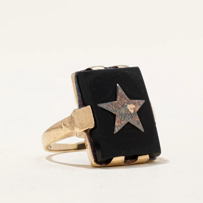 Celebrate Every Occasion With Sparkling Savings Black Onyx Star Ring | 6.50ct | SZ 4.75 |