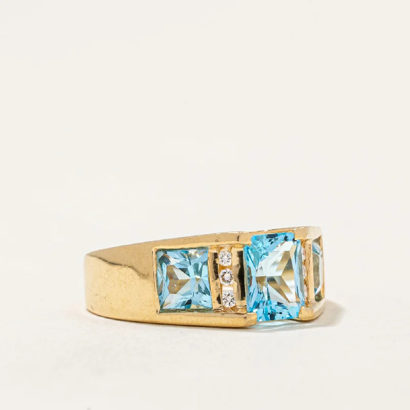 Don't Miss Out On Bestselling Jewelry At Special Prices Blue Topaz & Diamond Cocktail Ring | 2.00ctw, 0.06ctw | SZ 5.5 |