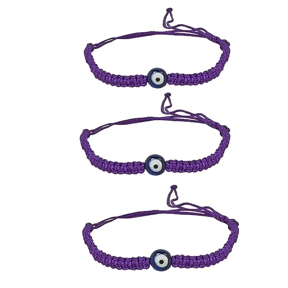 Flash Jewelry Sale – Get Stunning Pieces At Low Prices Etnico I Jewels Adjustable Purple Thread Stylish Handmade Nazar Evil Eye Bracelet Rakhi For Brother/Men/Bro With Rakshabandhan Card (R139Pu-3)