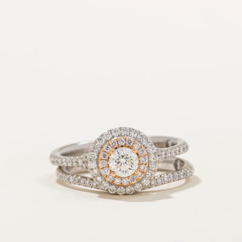 Exclusive Jewelry Offers – Shine For Less Halo Diamond Engagement Ring | 0.69ctw | SZ 6.75 |