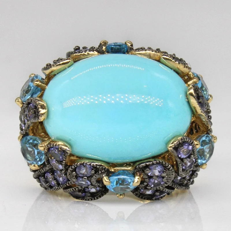 Luxury Meets Affordability – Jewelry Sale Live Now 'Le Vian' Persian Turquoise Cocktail Ring | 15.23ctw | SZ 5 |