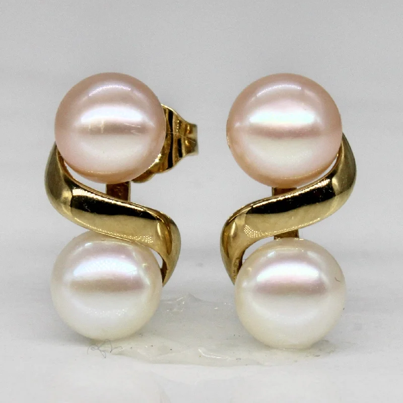 Discover Unique Jewelry With Special Limited-Time Offers Two Tone Pearl Earrings |