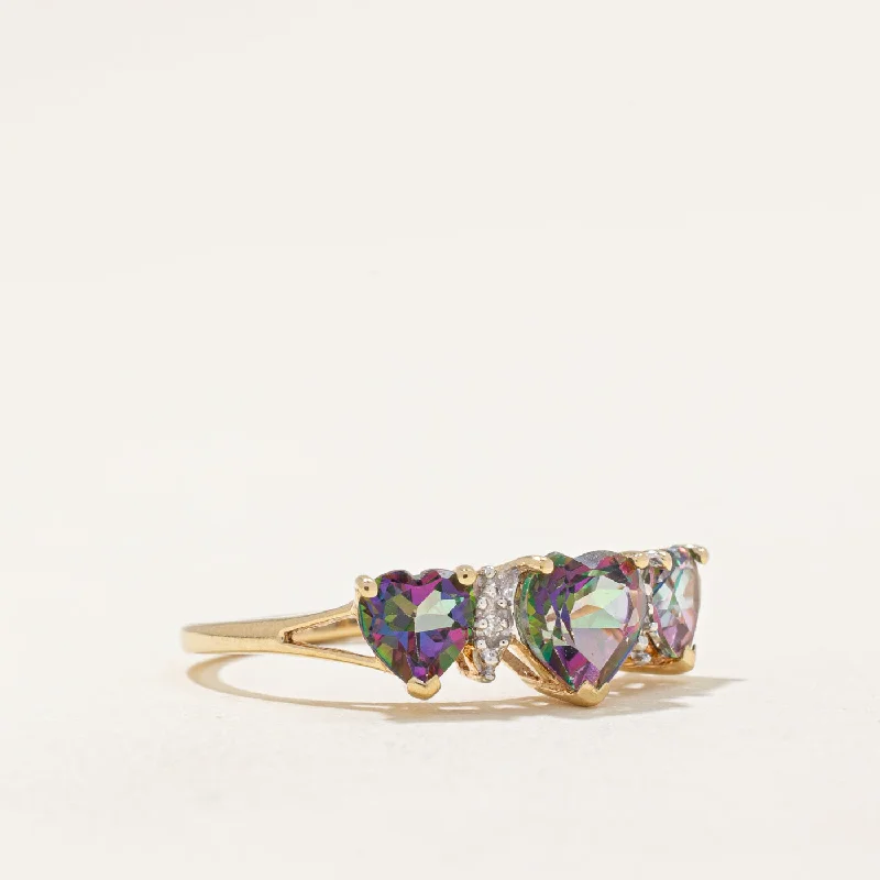 Buy More, Save More On Stunning Jewelry Pieces Mystic Topaz & Diamond Heart Ring | 2.00ctw, 0.01ctw | SZ 6.75 |