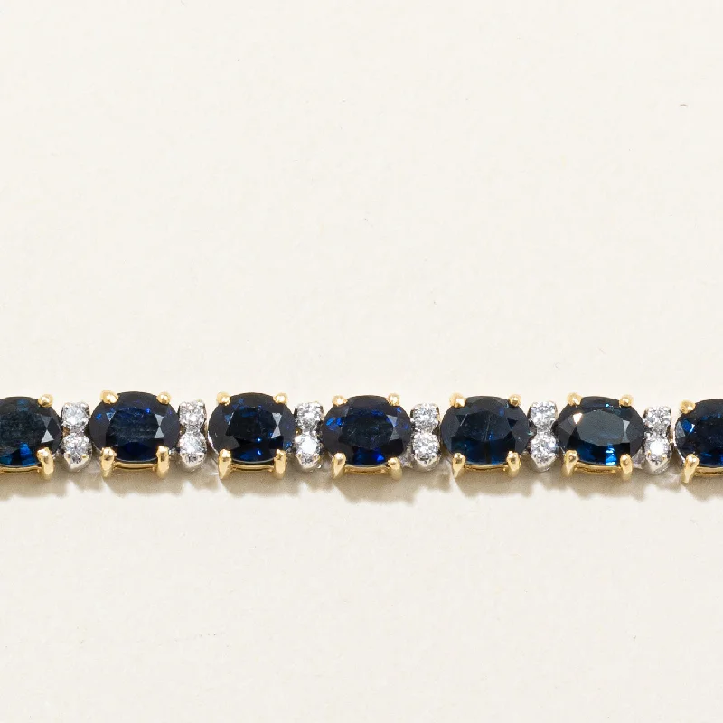 Grab Your Favorite Jewelry At The Lowest Prices Sapphire & Diamond Bracelet | 3.30ctw, 0.20ctw | 7" |