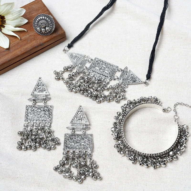 Exclusive Jewelry Discounts – Shop Now For Savings Teejh Anasha Silver Oxidised Jewelry Gift Set