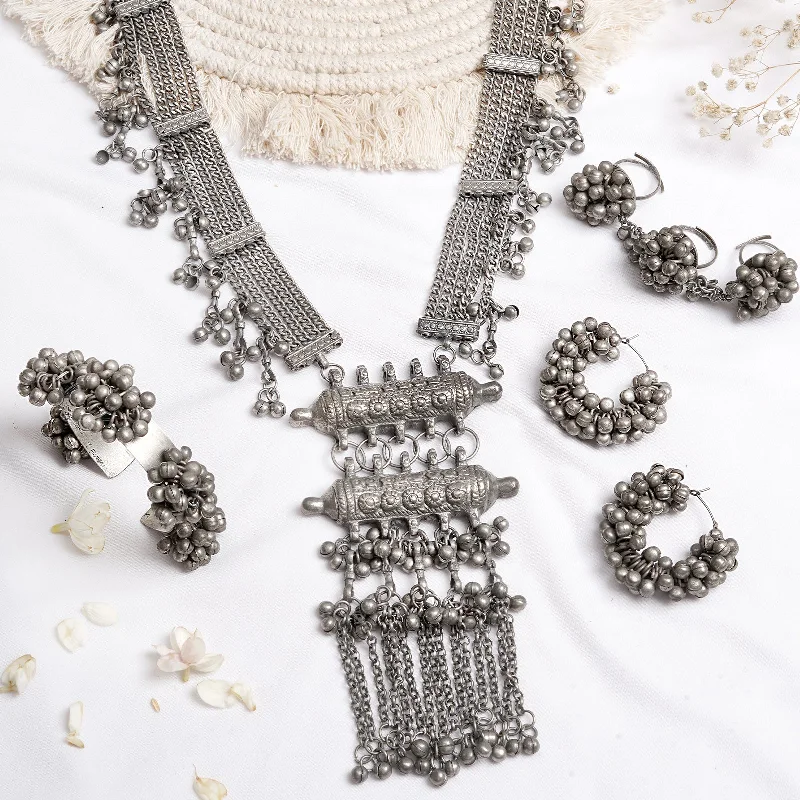 Discounted Jewelry For A Glamorous Look Teejh Ektara Silver Oxidised Ghungroo Jewelry  Gift Set