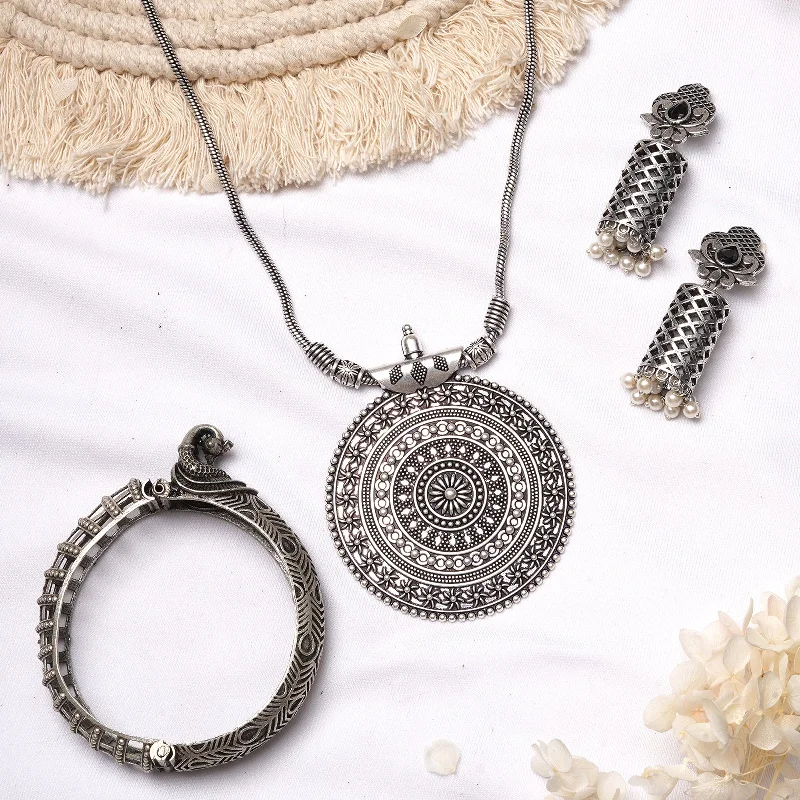 Affordable Luxury Jewelry For Every Occasion Teejh Mangala Silver Oxidised Jewelry Gift Set